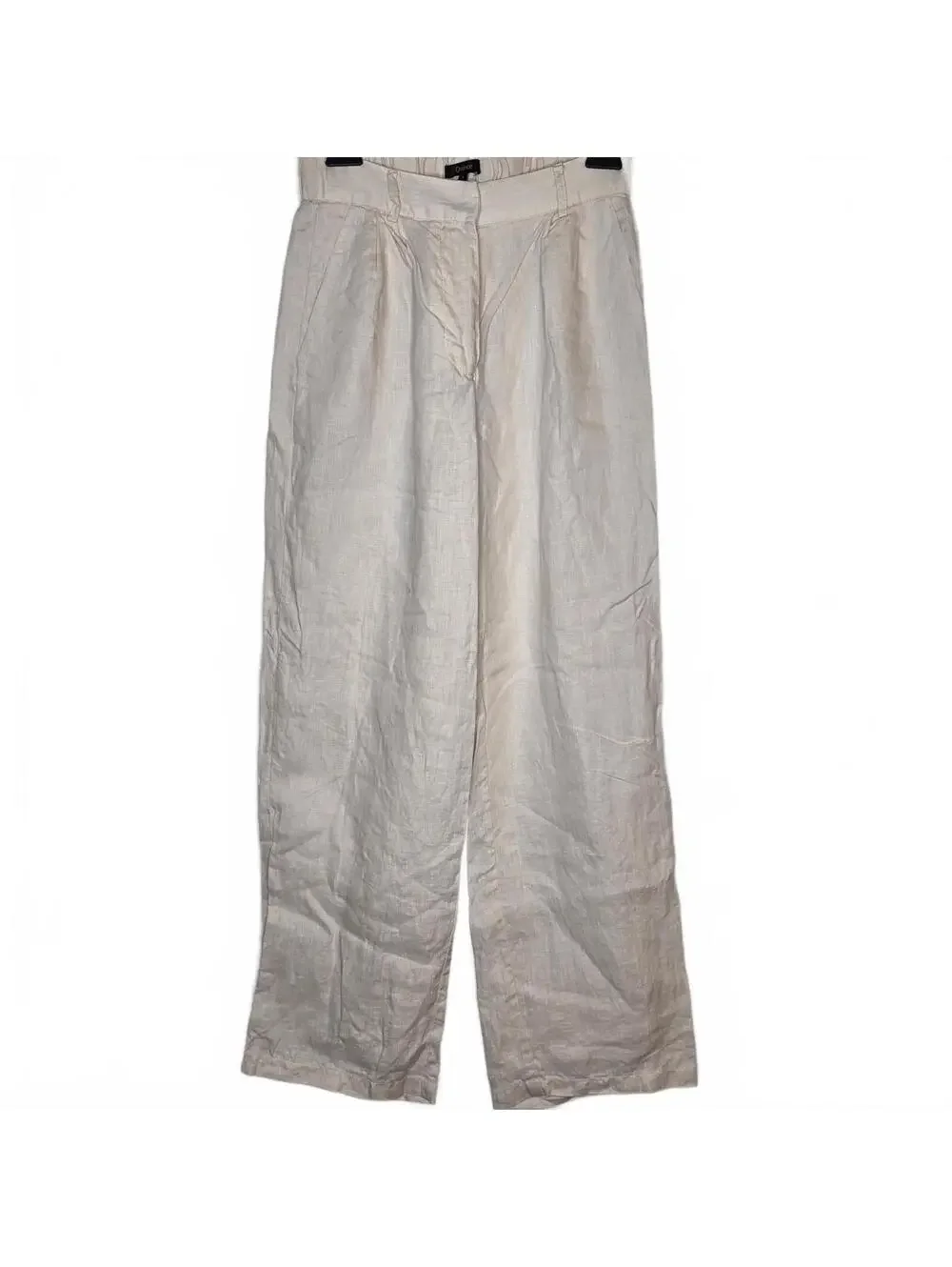 Quince 100% European Linen Pleated Trouser Size 2 Cream Lightweight